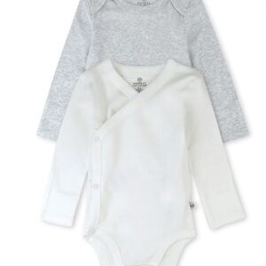 The Honest Company Gray and White Bodysuits